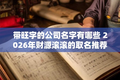 带旺字的公司名字有哪些 2026年财源滚滚的取名推荐