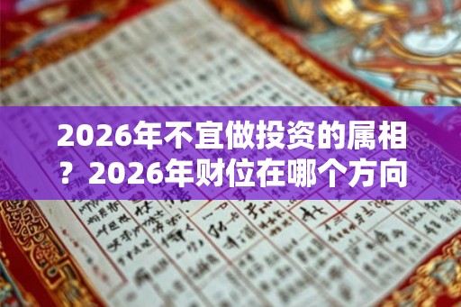 2026年不宜做投资的属相？2026年财位在哪个方向？