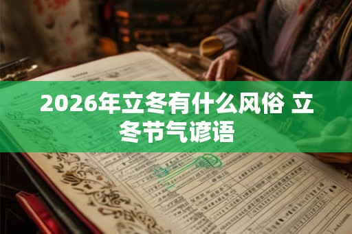2026年立冬有什么风俗 立冬节气谚语