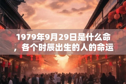 1979年9月29日是什么命，各个时辰出生的人的命运
