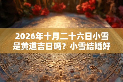 2026年十月二十六日小雪是黄道吉日吗？小雪结婚好吗？