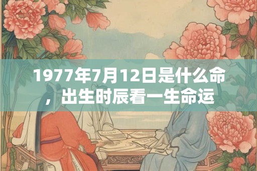 1977年7月12日是什么命，出生时辰看一生命运