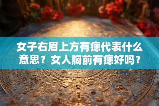 女子右眉上方有痣代表什么意思？女人胸前有痣好吗？