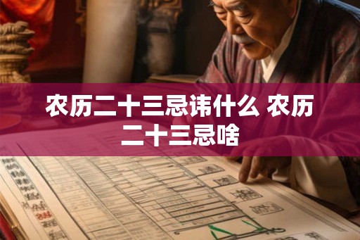 农历二十三忌讳什么 农历二十三忌啥