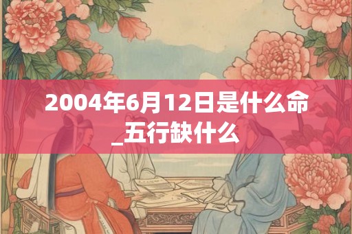 2004年6月12日是什么命_五行缺什么