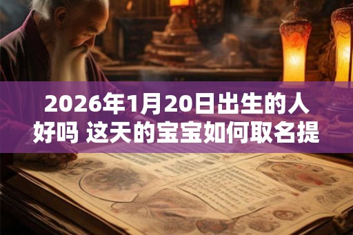 2026年1月20日出生的人好吗 这天的宝宝如何取名提升命局农历