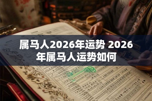 属马人2026年运势 2026年属马人运势如何