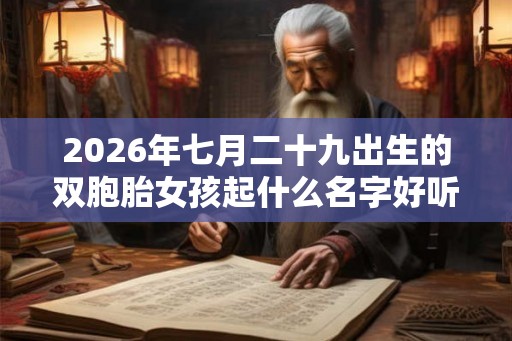 2026年七月二十九出生的双胞胎女孩起什么名字好听，五行属什么