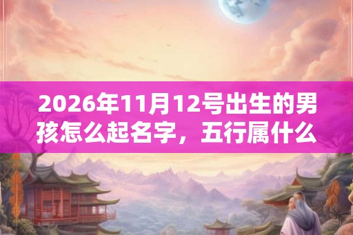 2026年11月12号出生的男孩怎么起名字，五行属什么