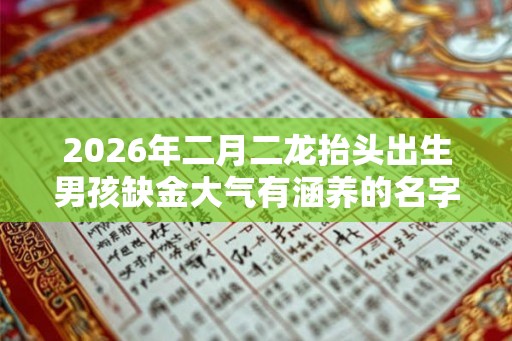 2026年二月二龙抬头出生男孩缺金大气有涵养的名字