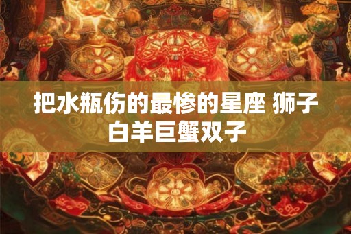 把水瓶伤的最惨的星座 狮子白羊巨蟹双子