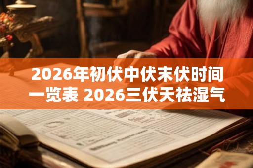 2026年初伏中伏末伏时间一览表 2026三伏天祛湿气最佳时间