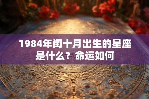 1984年闰十月出生的星座是什么？命运如何