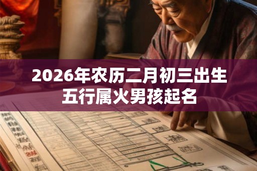 2026年农历二月初三出生五行属火男孩起名