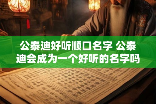 公泰迪好听顺口名字 公泰迪会成为一个好听的名字吗