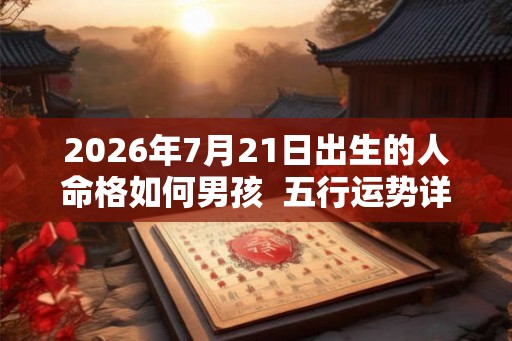 2026年7月21日出生的人命格如何男孩  五行运势详解