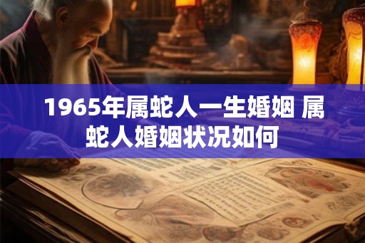 1965年属蛇人一生婚姻 属蛇人婚姻状况如何