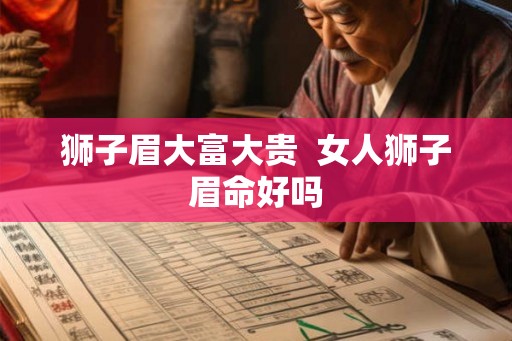 狮子眉大富大贵  女人狮子眉命好吗