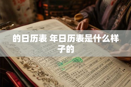 的日历表 年日历表是什么样子的