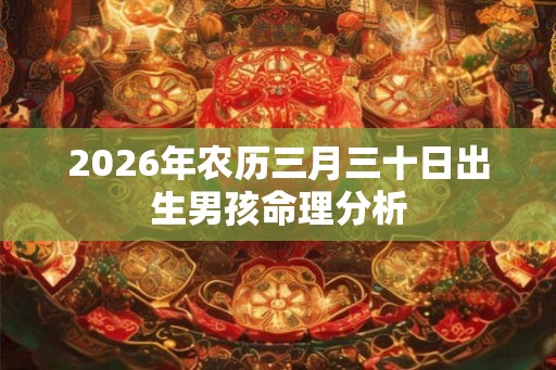 2026年农历三月三十日出生男孩命理分析