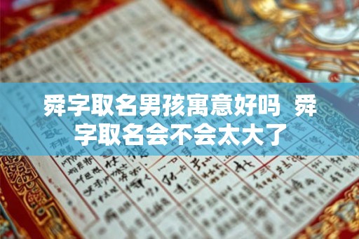 舜字取名男孩寓意好吗  舜字取名会不会太大了