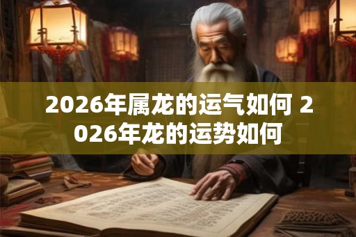 2026年属龙的运气如何 2026年龙的运势如何
