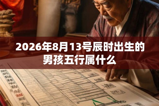2026年8月13号辰时出生的男孩五行属什么