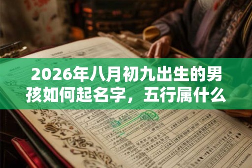 2026年八月初九出生的男孩如何起名字，五行属什么