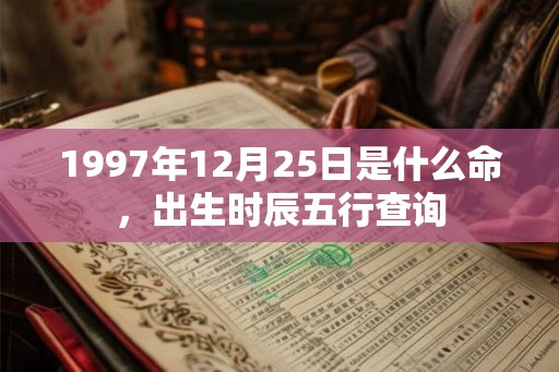 1997年12月25日是什么命,出生时辰五行查询 1997年12月25日是什么命,出生时辰五行查询