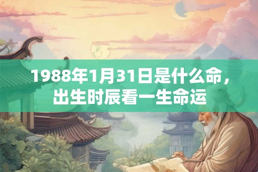 1988年1月31日是什么命，出生时辰看一生命运