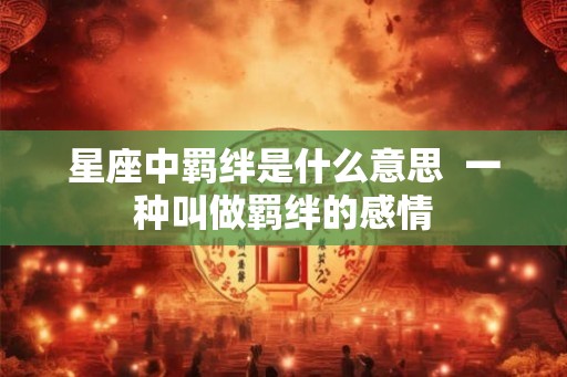 星座中羁绊是什么意思  一种叫做羁绊的感情