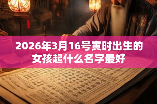 2026年3月16号寅时出生的女孩起什么名字最好