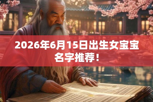 2026年6月15日出生女宝宝名字推荐！