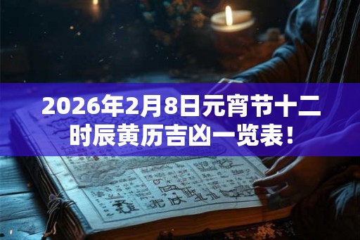2026年2月8日元宵节十二时辰黄历吉凶一览表！