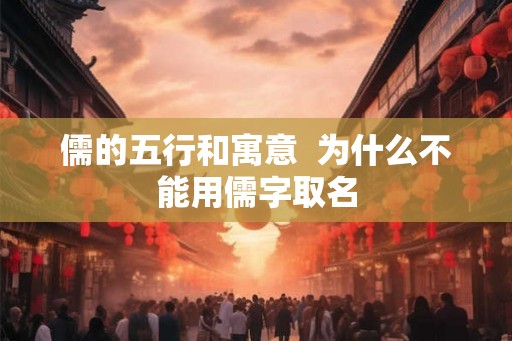 儒的五行和寓意  为什么不能用儒字取名