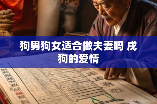 狗男狗女适合做夫妻吗 戌狗的爱情