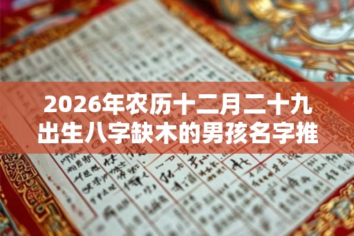 2026年农历十二月二十九出生八字缺木的男孩名字推荐