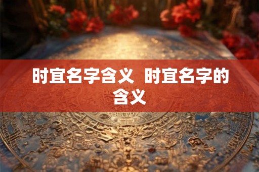 时宜名字含义  时宜名字的含义