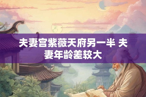 夫妻宫紫薇天府另一半 夫妻年龄差较大