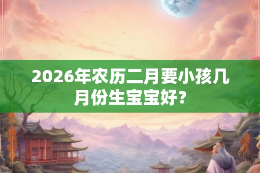 2026年农历二月要小孩几月份生宝宝好？