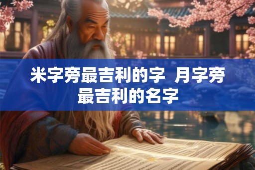 米字旁最吉利的字  月字旁最吉利的名字