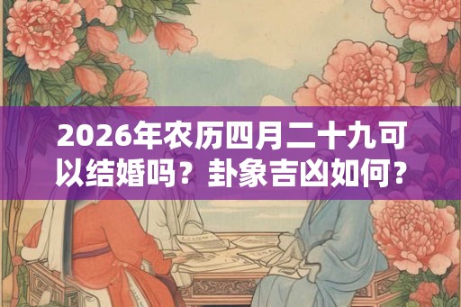 2026年农历四月二十九可以结婚吗？卦象吉凶如何？