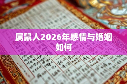 属鼠人2026年感情与婚姻如何
