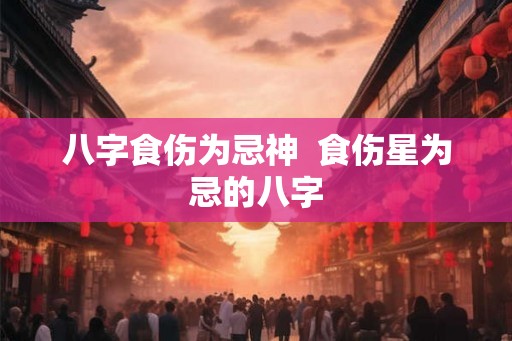 八字食伤为忌神  食伤星为忌的八字