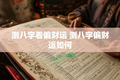 测八字看偏财运 测八字偏财运如何