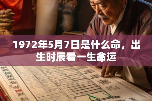 1972年5月7日是什么命，出生时辰看一生命运