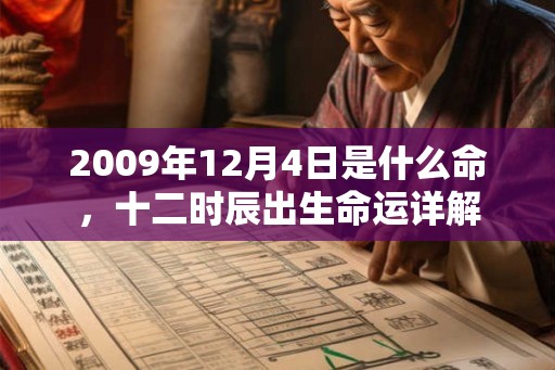 2009年12月4日是什么命，十二时辰出生命运详解
