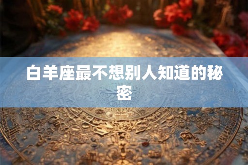 白羊座最不想别人知道的秘密