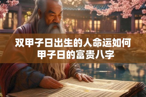 双甲子日出生的人命运如何  甲子日的富贵八字