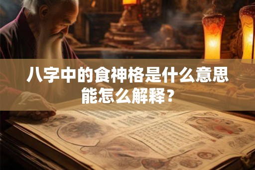 八字中的食神格是什么意思能怎么解释？